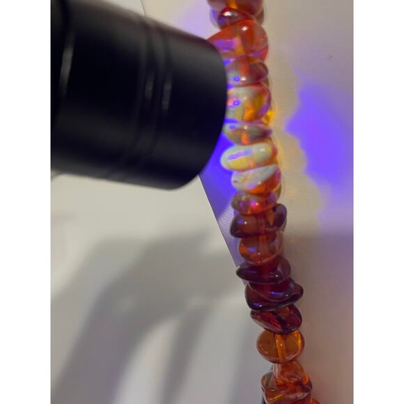 Baltic Amber Vintage Polished Bright Cognac Honey Translucent Nugget Necklace - Picture 4 of 7